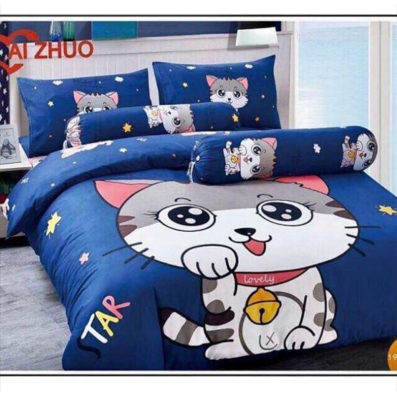 ชุดผ้าปูที่นอน เกรด A ผ้าปู6ฟุต ผ้านวม7ฟุต