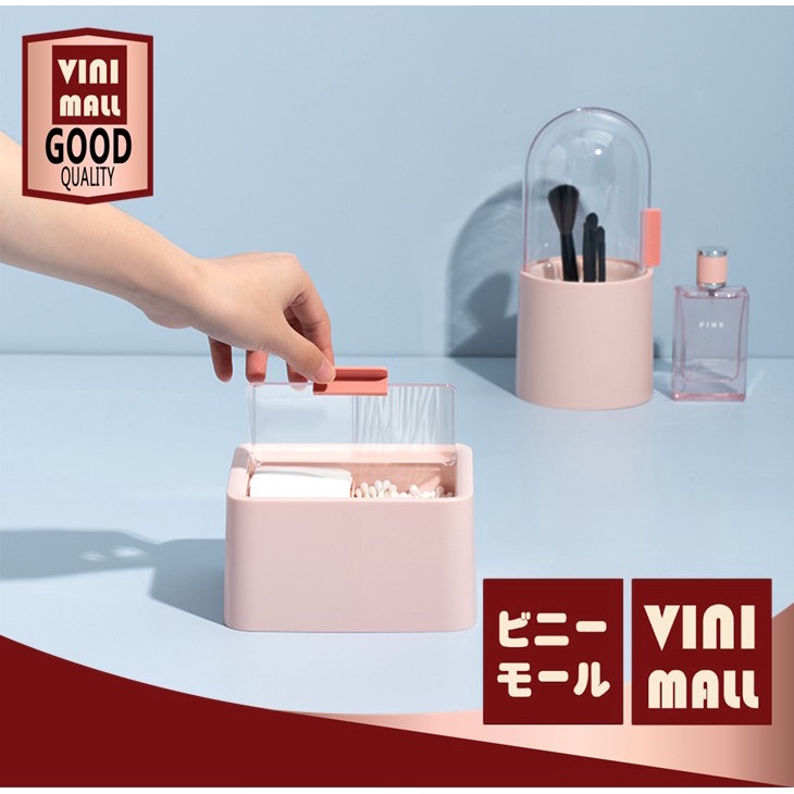 【VINIMALL ราคาพิเศษ】ที่ใส่สำลี น่ารัก พาสเทล กล่องอะคริลิคเก็บของ กล่องเก็บสำลี กล่องเก็บไม้แคะหู S12 V28