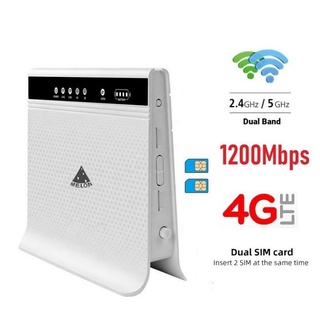 4G Router Dual Sim 1200Mbps Dual-Band 2.4G+5Ghz Smart Intelligent High-Performance