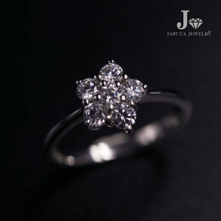 “ดอกไม้เซ็ต” แหวนเงินแท้ 925 ฝัง Cubic Zirconia (เพชรรัสเซีย) จับคู่กับจี้ได้ | Jaruta Jewelry