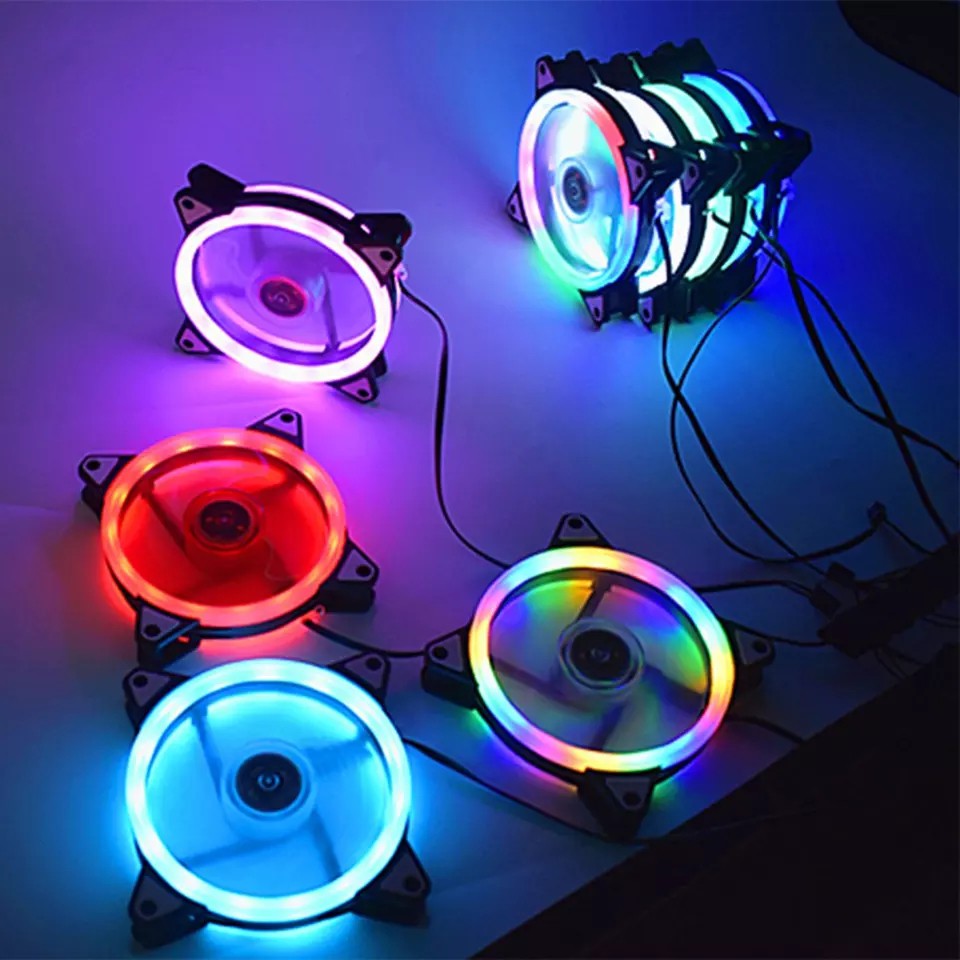 พัดลมเคส ไฟวงแหวน RGB/LED Standard 120mm. Molex 4pin