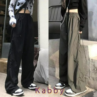 พร้อมส่ง💖129 กางเกงคาร์โก้ ขากว้าง เอวสูง สไตล์วินเทจ ฮาราจู…