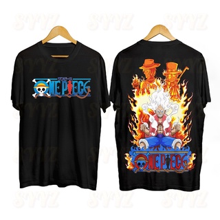 One Piece อะนิเมะเสื้อเชิ้ตลูฟี่ออกแบบการ์ตูนขนาดใหญ่เสื้อ Bootleg อินเทรนด์คอกลมอินเทรนด์ขนาดใ 91s