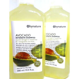 อโวคาโดอินเทนซีพแชมพู ฟื้นฟูผมแห้งเสียแตกปลาย bynature Avocado Intensive Shampoo 300 ml