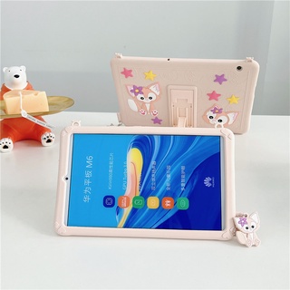 เคสซิลิโคนนิ่ม ลายการ์ตูน พร้อมสายคล้องไหล่ และที่จับ สําหรับ Huawei Mediapad M5 Lite 8 นิ้ว 10.1 นิ้ว T5 10.1 นิ้ว M6 8.4 นิ้ว 10.8 นิ้ว MatePad Pro 10.8 นิ้ว 10.4 นิ้ว 11 นิ้ว 2021 T10 T10S