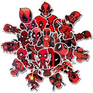 สติกเกอร์ไวนิล ลาย Marvel Deadpool กันน้ํา สําหรับติดตกแต่งแล็ปท็อป 35 ชิ้น