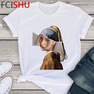 แขนสั้น เสื้อยืด billie eilish short sleeves shirts 2020 t t-Shirt marvel male Fashion Casual tops tees women cotton New tshirt women เสื้อยืดหลวมๆ แฟชั่น คอกลม