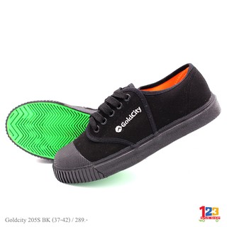 รองเท้าผ้าใบนักเรียน Goldcity 205Sไซส์ 37-42 สีดำ