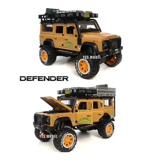 โมเดลรถเหล็ก โมเดลรถสะสม โมเดลรถแลนด์โรเวอร์ LANDROVER DEFENDER มีเสียงมีไฟ เทียบ scale1:24