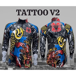 K Thailand เสื้อตกปลา TATTOO V2 ป้องกันรังสี UV 80% แห้งเร็ว