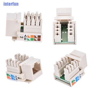 (Interfun) แจ็คคีย์สโตน Cat5 Rj45 Cat5 Ethernet Rj45 สีขาว