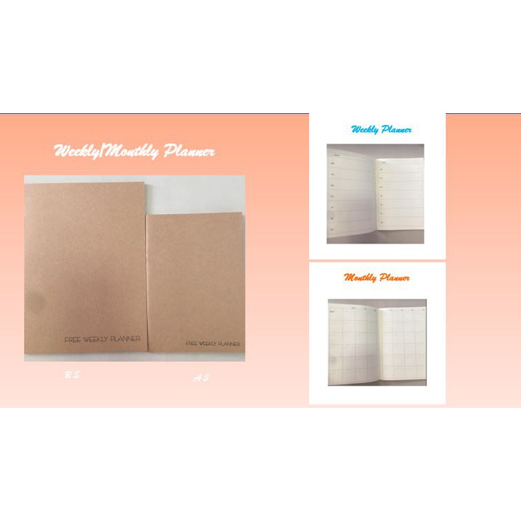 สมุด Planner รายเดือน/รายสัปดาห์ (Free Weekly&Monthly Planner ขนาด A5 และ B5