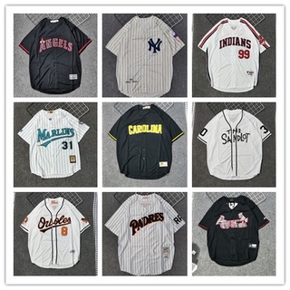 เสื้อกีฬาเบสบอลแขนสั้น ลายทีม Mlb สไตล์ฮิปฮอป เรโทร พลัสไซซ์