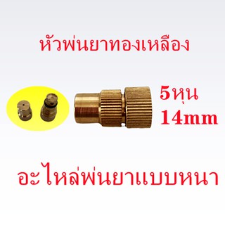 หัวฉีดยา หัวพ่นยาทองเหลืองแท้ 14mm 5หุน แบบหนาคุณภาพดี