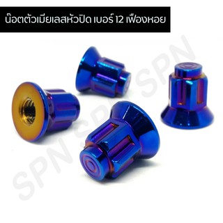 น๊อตตัวเมียเลสหัวปิด เบอร์ 12 เฟืองหอย , น๊อตตัวเมียเฟืองหอยเบอร์ 12