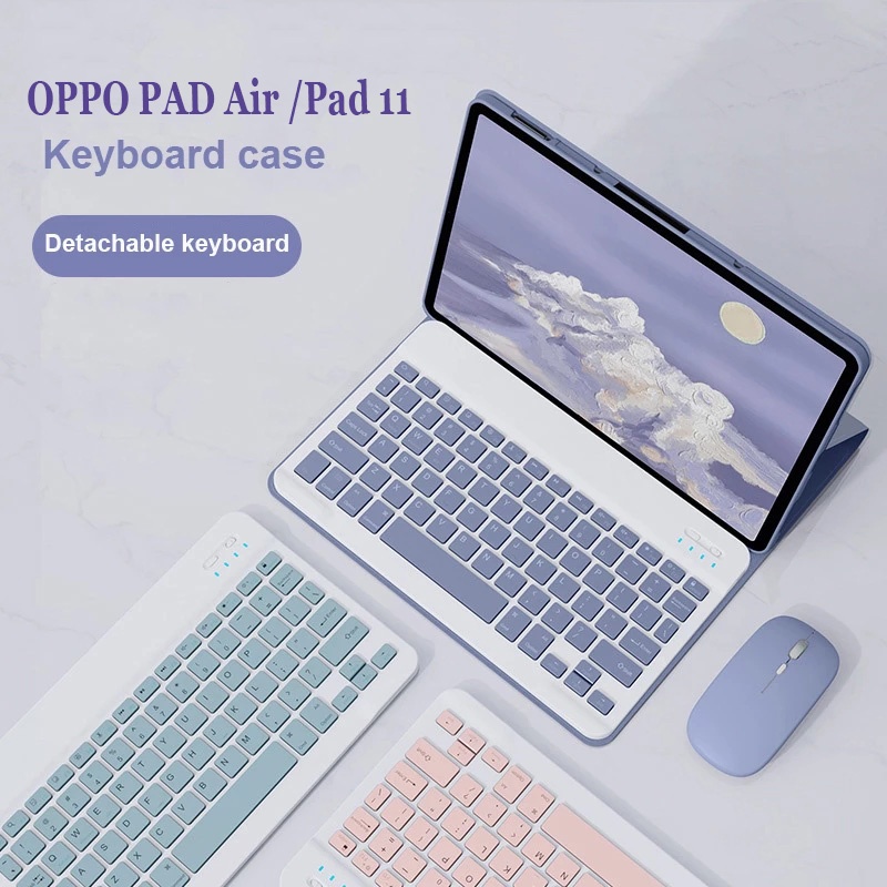 Oppo Pad Air 10.36 นิ้ว 2022 แท็บเล็ต ไร้สาย บลูทูธ คีย์บอร์ด เมาส์ ป้องกันเต็มรูปแบบ นิ่ม ฝาพับ ขาตั้ง OPPO Pad Air OPPO Pad 11 นิ้ว