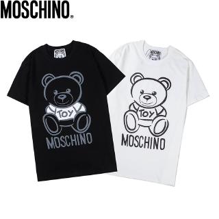 moschino ใหม่เสื้อยืดลําลองสําหรับผู้ชายผู้หญิงแขนสั้นพิมพ์ลาย