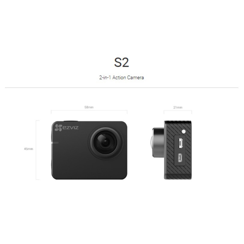 Ezviz action camera S2 กล้อง แอ็คชั่นแคม , กล้องติดรถยนต์ panuwat910