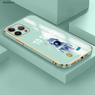 Realme C21 C21Y C25Y C25 25S C12 C35 C20 C20A C15 C11 C1 C3 2021 เคสเรียวมี สำหรับ Case Electroplated NASA Astronaut เคส เคสโทรศัพท์ เคสมือถือ