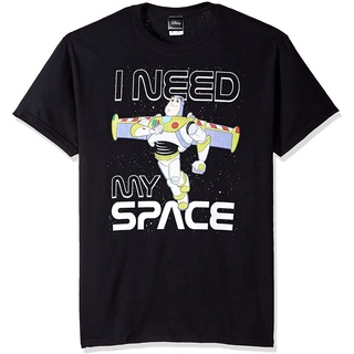 100%cotton เสื้อยืดผู้ชายแฟชั่น Disney Mens Toy Story Buzz I Need My Space Graphic T-Shirt men เสื้อ ยืด ผู้ชาย คอกลม โ