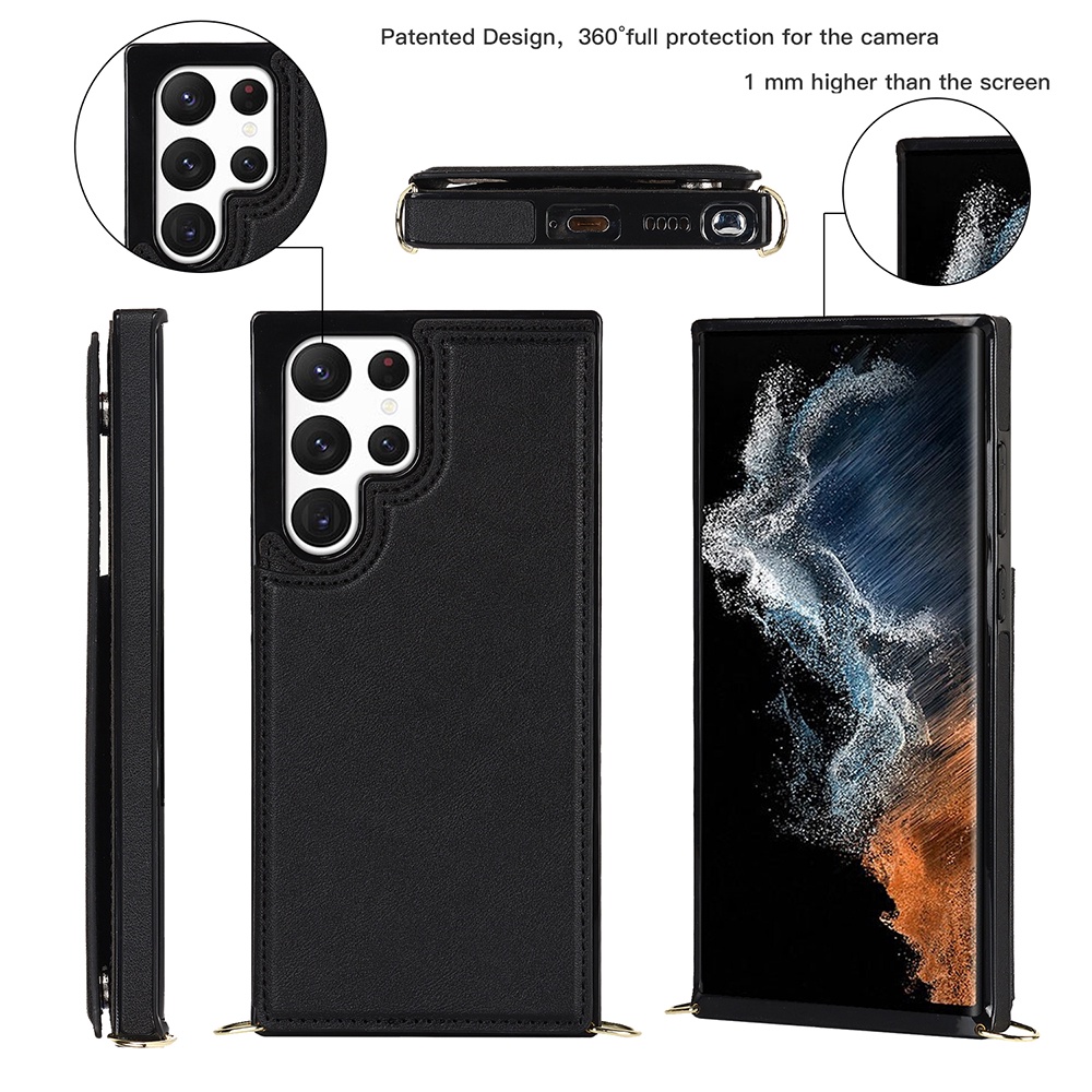 เคส Samsung เคสโทรศัพท์ เปลือกหนัง S23 Ultra เคสโทรศัพท์มือถือ พร้อมกระเป๋าสตางค์ และสายคล้อง สําหรับ Samsung Galaxy S25 Ultra S24 Plus S26 Ultra S23 Ultra S22 Plus S21 FE S23+ S20 Plus Note20 Ultra Case ราคา ถูกที่สุด ดีลบีเคเค แกลเลอรีภาพที่ 2