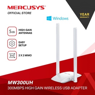 USB Adapter wireless ตัวรับสัญญาณWiFi มีเสา MERCUSYS รุ่น MW300UH 300Mbps High Gain ยูเอสบีไวไฟ