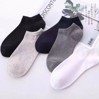 เช็ครีวิวสินค้าถุงเท้า ข้อสั้น 1 คู่ Black Grey White Socks เนื้อผ้านุ่มสบาย ระบายอากาศ ไม่อับชื้น ไม่ส่งกลิ่นเหม็น 黑白灰 袜子
