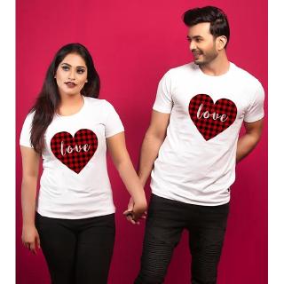 💕Couple Shirt💕Buffalo Plaid Love Valentine Day Couple T Shirt Couples Love T-Shirts Lover Tee Valentines Day Gift