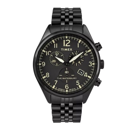 Timex TW2R88600 นาฬิกาข้อมือผู้ชาย สายสแตนเลส สีดำ หน้าปัด 42 มม.