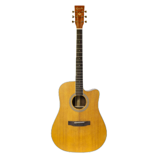 Kazuki Lite Top Solid Acoustic Guitar Vintage Natural ขนาด 41 นิ้ว กีตาร์โปร่งไฟฟ้า Trans Acoustic Tac-1 แถมฟรี กระเป๋า
