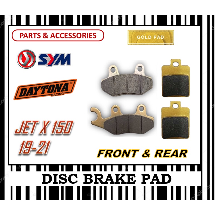 SYM JET X 150 ผ้าเบรคชุด FR0NT & ด้านหลัง DAYTONA TYPE GOLD SCOOTER