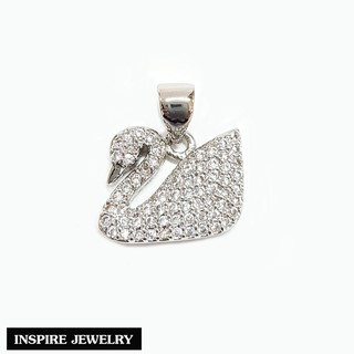 Inspire Jewelry (NN) ,จี้หงส์ งาน Design ประดับเพชรCZ เสริมเรื่องความรัก การงาน และการเงิน พร้อมกล่องทอง