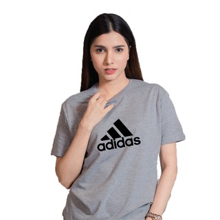 เสื้อ adidas (สีเทาอ่อน) เสื้อยืดแฟชั่น เสื้อคอกลม ผ้าcotton Fully comb 100% สวมใส่ได้ทั้งหญิงและชาย