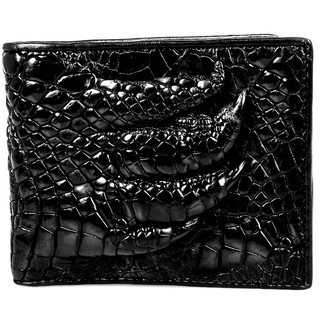 crocodile skin leather lacing wallet pocket coin