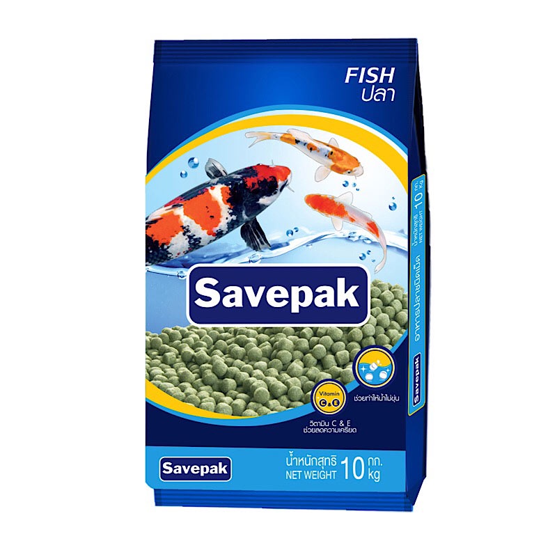 เซพแพ็ค อาหารปลาชนิดเม็ด 10 กิโลกรัม อาหารสัตว์เลี้ยงอื่นๆ SAVEPAK FISH FOOD 10KG.*1