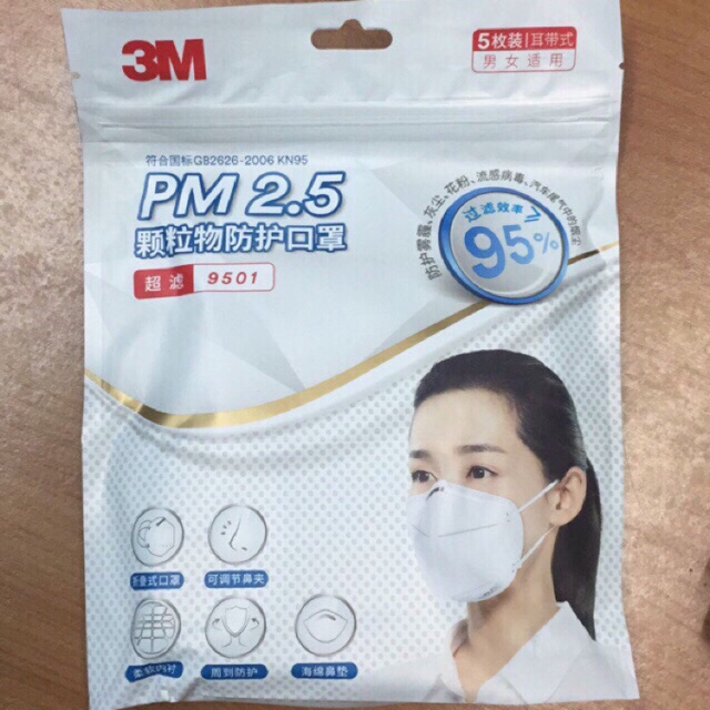 3M mask N95 หน้ากากอนามัย PM 2.5 รุ่น 9501