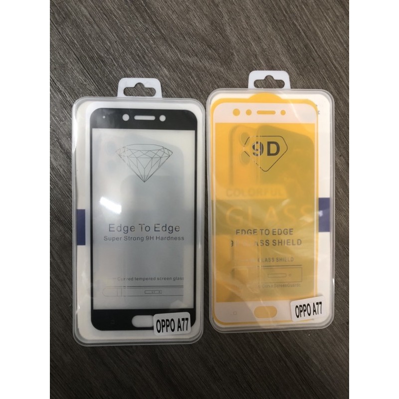 Full ฟิล์มกระจก แบบเต็มจอ 9D ของแท้ รุ่น OPPO A77 (ตัวเก่า) มีขอบขาว ขอบดำ