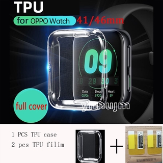 ฟิล์ม เคส oppowatch เคส ฟิล์ม เคสนาฬิกาข้อมืออัจฉริยะ oppo wath เคสนาฬิกาข้อมือ oppo watch 41mm 45mm กันชนได้ ฟิล์ม oppo watch กรอบ