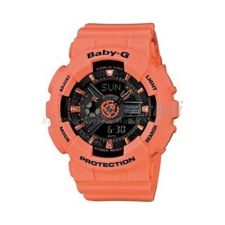 Casio Baby-G นาฬิกาข้อมือ สีส้ม สายเรซิ่น รุ่น BA-111-4A2DR