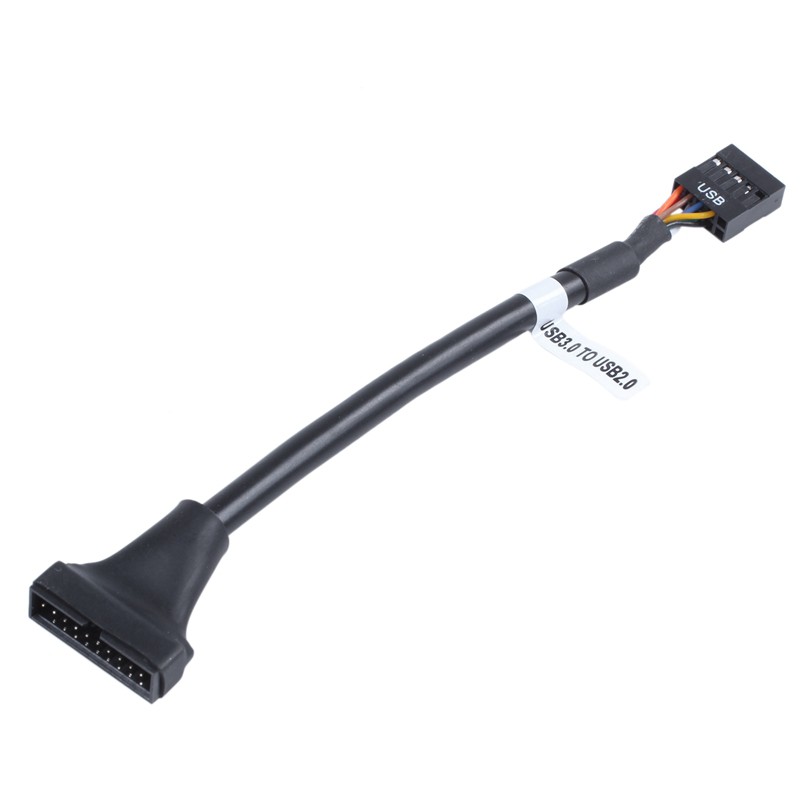 15 ซม.USB 3.0 20 Pin Header Male to USB 2.0 9 Pin Female Adapter Cable