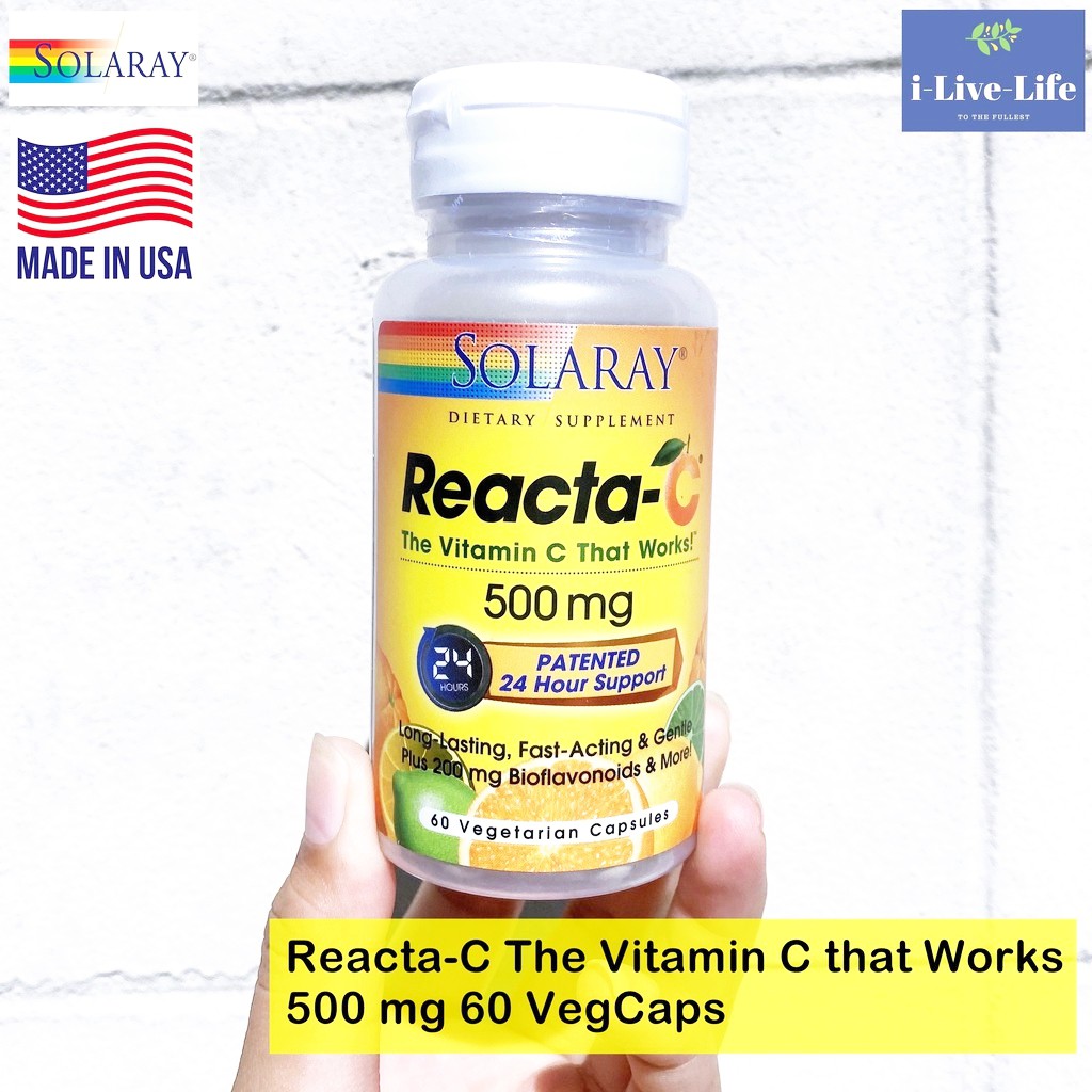 วิตามินซี Reacta-C 500 mg 60 VegCaps - Solaray
