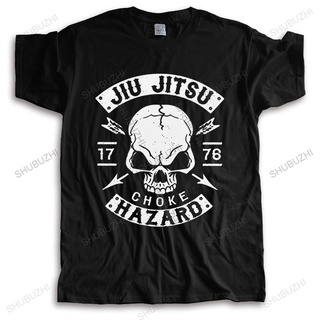 [S-5XL] เสื้อยืดแขนสั้นลําลอง ผ้าฝ้าย พิมพ์ลายหัวกะโหลก Jiu Jitsu Jiu-Jitsu แนวสตรีท เหมาะกับของขวัญ แฟชั่นสําหรับผู้ชาย