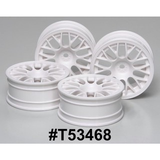 TAMIYA 53468 MEDIUM-NARROW WHITE MESH WHEELS (24mm, OFFSET+2, 4pcs.)