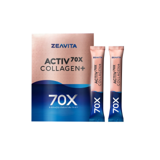 ZEAVITA Collagen มากขึ้น 70X ไดเปปไทด์ 100% (62ซองx1กล่อง) ซีวิต้า คอลลาเจน อาหารเสริม วิตามินซี ผิวขาว ไฮยา กลูต้า