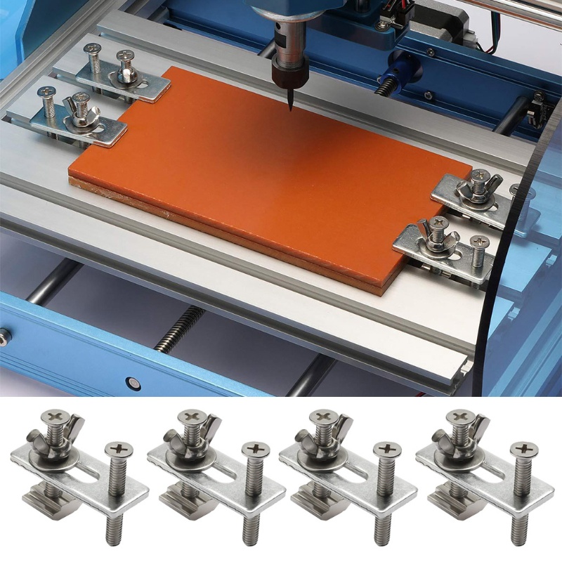Alilin ชุดแคลมป์จับชิ้นงาน M6 T-Track สําหรับเครื่องแกะสลัก เราเตอร์ CNC 3018 Series 4 ชิ้น