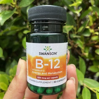 วิตามินบี 12 Vitamin B-12 as Cyanocobalamin 500 mcg 30 Capsules (Swanson®)