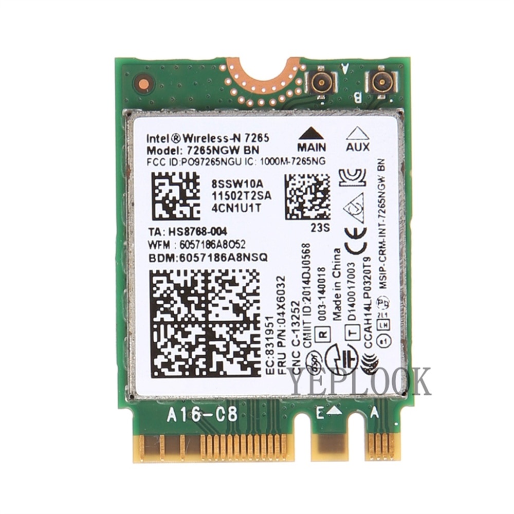 7265NGW BN 7265BN 300mbps 2.4G M.2 การ์ด Wifi BT4.0 สําหรับ ThankPad L450 T450 T550 X250 T450S YOGA1