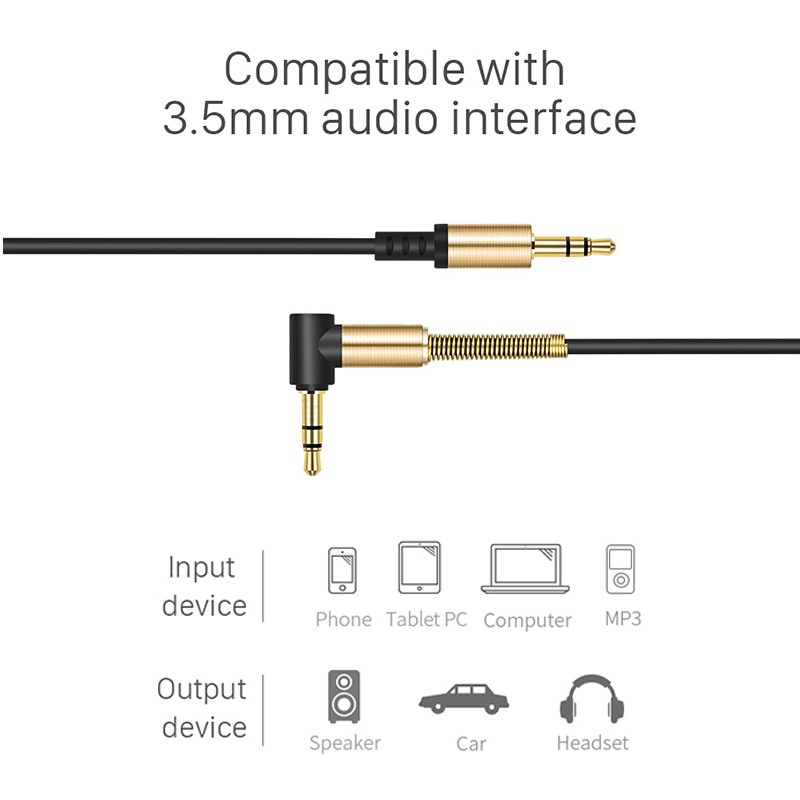 สายสัญญาณเสียง สาย Audio Cable สาย AUX3.5mm to 3.5 mm  Audio Cable หัว 90 องศา ยาว 1 เมตร - รูปที่ 4