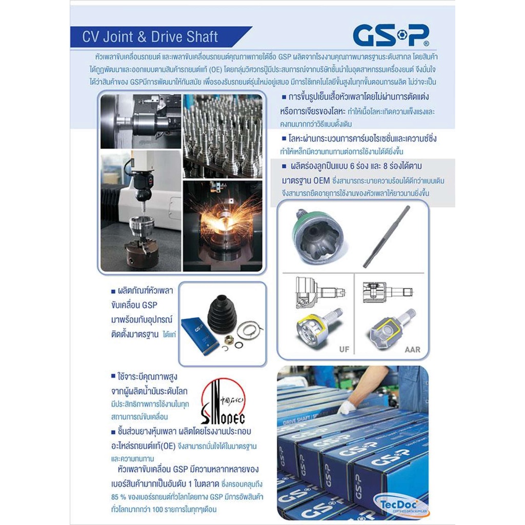 GSP หัวเพลานอก Mazda 2 ปี08-13 / หัวเพลา มาสด้า2 หัวเพลา Mazda2 / 818223 - รูปที่ 2