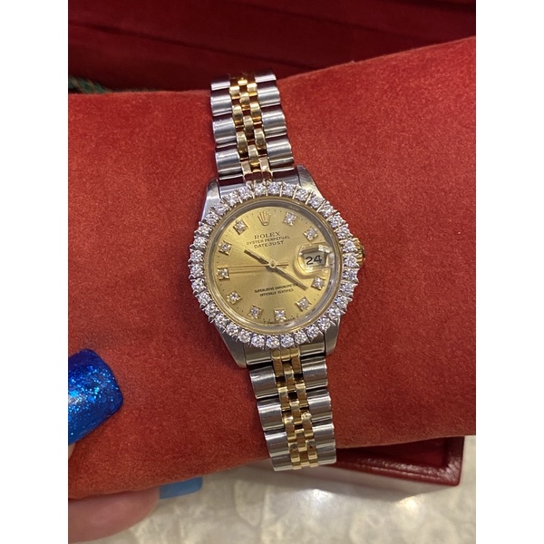 Rolex Datejust Lady หน้าทองหลักเพชรขอบเพชร แท้💯%